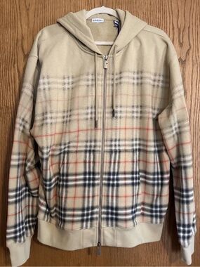 Burberry Rory Gradient Check Cotton Zip Up Hoodie - Large - New with Tags
